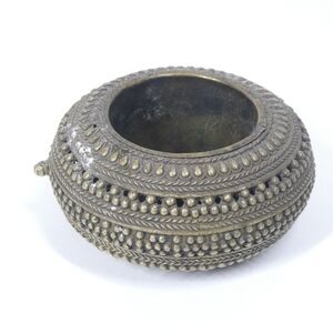 India Brass Slave Cuff Anklet Bowl Ashtray Vintage